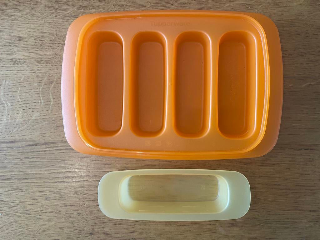 Nieuwe Tupperware snack set - Oranje en Crème, Ophalen of Verzenden, Nieuw, Oranje, Bak of Kom