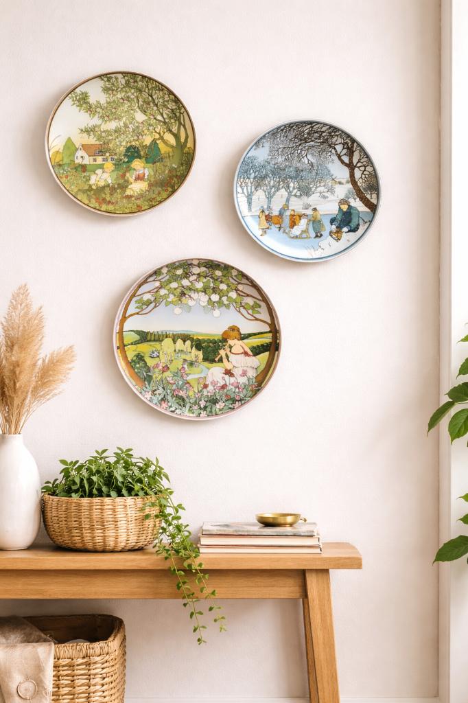 Vintage sierborden Henrich Villeroy & Boch, Antiek en Kunst, Antiek | Wandborden en Tegels, Ophalen of Verzenden