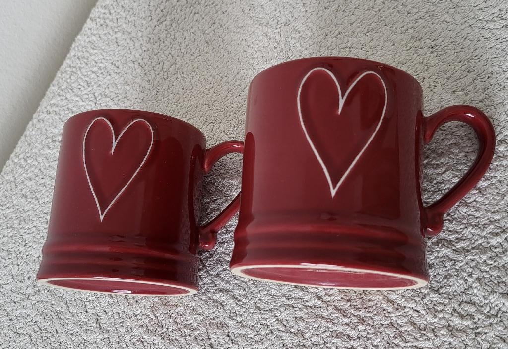 2 originele Bastion mokken met hartje NIEUW, Overige materialen, Verzenden, Overige typen, Nieuw