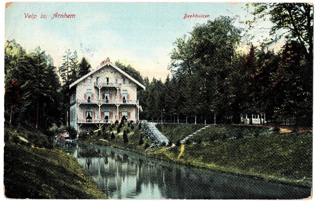 Velp (Gld), Beekhuizen Velp, verstuurd 1910, rode lineatuur, Verzenden, Voor 1920, Gelopen, Gelderland