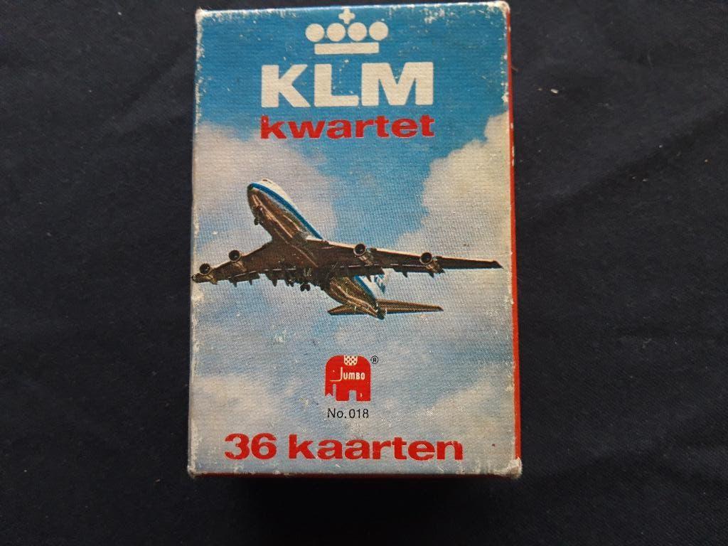 Jumbo Kwartetspel KLM - compleet 36 kaarten - Schiphol, Verzamelen, Ophalen of Verzenden, Gebruikt, Kwartet(ten)