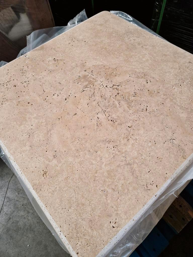 TRAVERTIN TAFELBLADEN NATUURSTEEN PLATEN 80x80cm 3cm dik!, Ophalen of Verzenden, Nieuw, Natuursteen