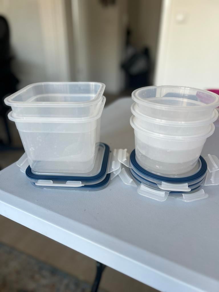 5 IKEA Tupperware, Ophalen of Verzenden, Gebruikt, Blauw, Bak of Kom