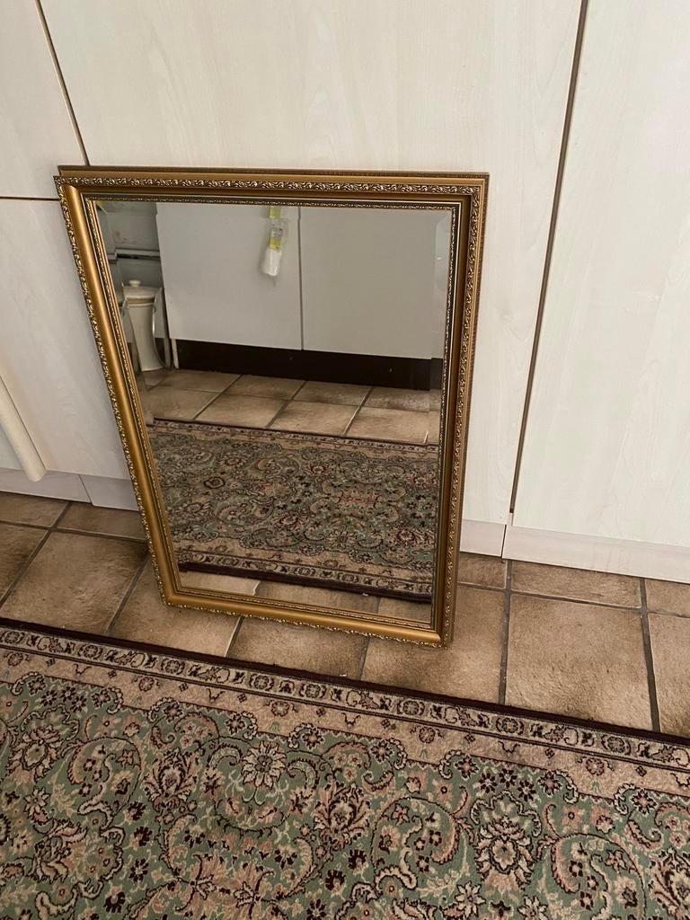 Facet geslepen spiegel met mooie lijst, Ophalen, Zo goed als nieuw, Rechthoekig, Minder dan 100 cm