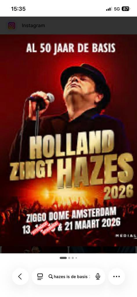 1 kaartje holland zingt hazes vannaf 19:00, Tickets en Kaartjes, Eén persoon, Maart