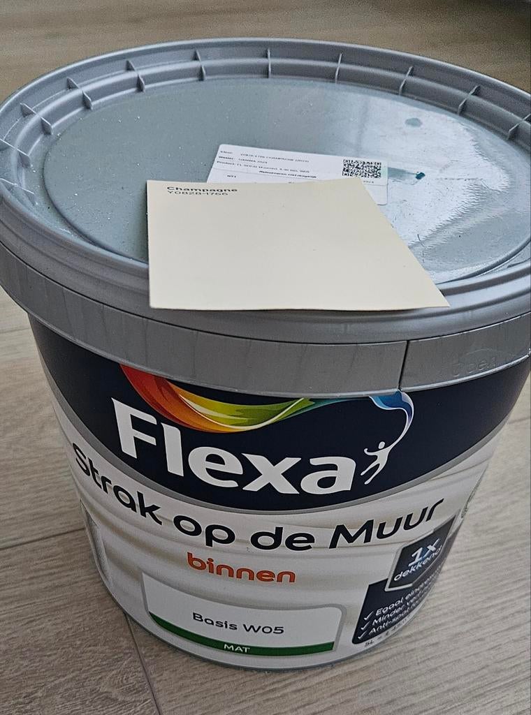 Flexa Strak op de Muur binnen muurverf Champagne 5L, Ophalen of Verzenden
