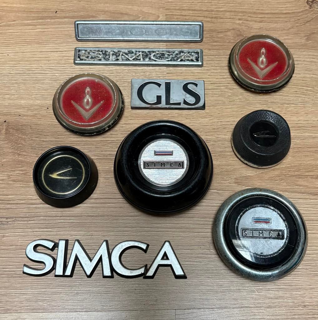 Simca emblemen claxon doppen, Ophalen of Verzenden, Gebruikt, Auto's
