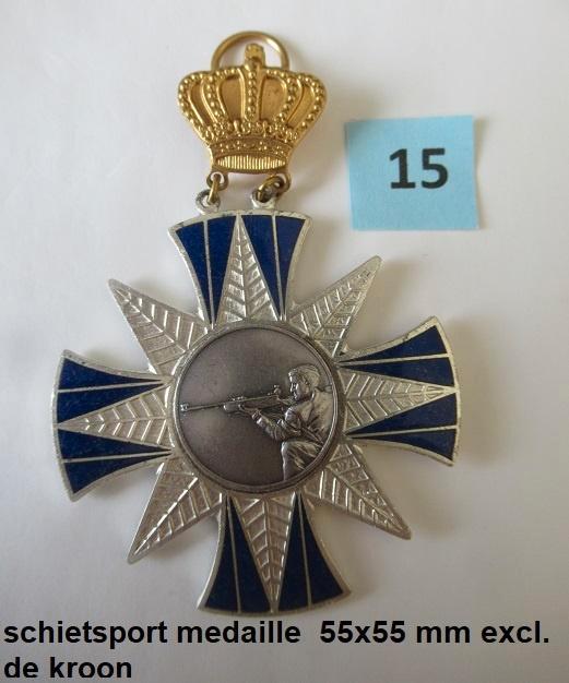 schietsport, hele mooie ster medaille met kroon (15), Postzegels en Munten, Penningen en Medailles, Overige materialen, Nederland