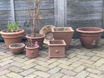 Mooie collectie terra cotta potten, Ophalen, Steen, Minder dan 30 cm, Rond