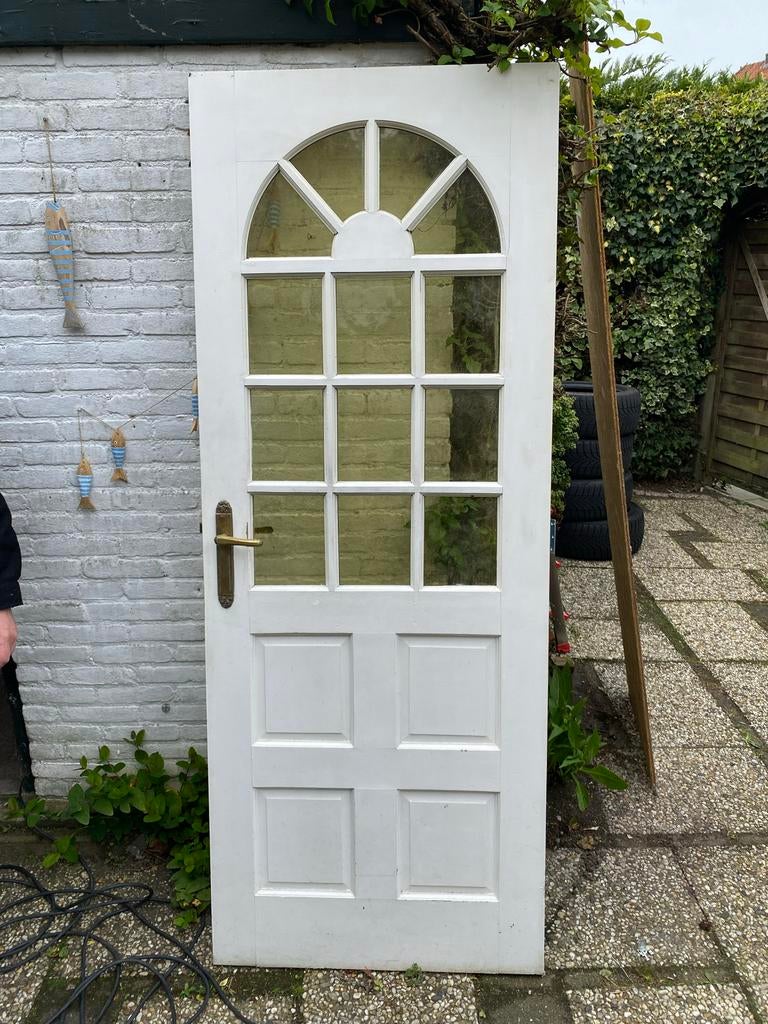 Mooie tussendeur met glas, 77x201 cm, Doe-het-zelf en Verbouw, Deuren en Horren, Ophalen, Gebruikt, Minder dan 80 cm, Binnendeur