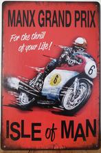 Isle of Man grand prix motor reclamebord van metaal wandbord, Info@deconoord.nl, Deco Noord, Nieuw, Ophalen of Verzenden