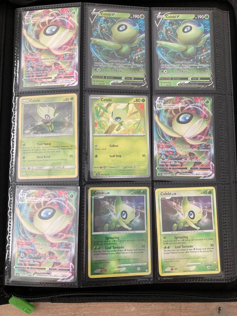 Celebi collectie Pokémon kaarten, Ophalen of Verzenden, Gebruikt, Meerdere kaarten, Foil