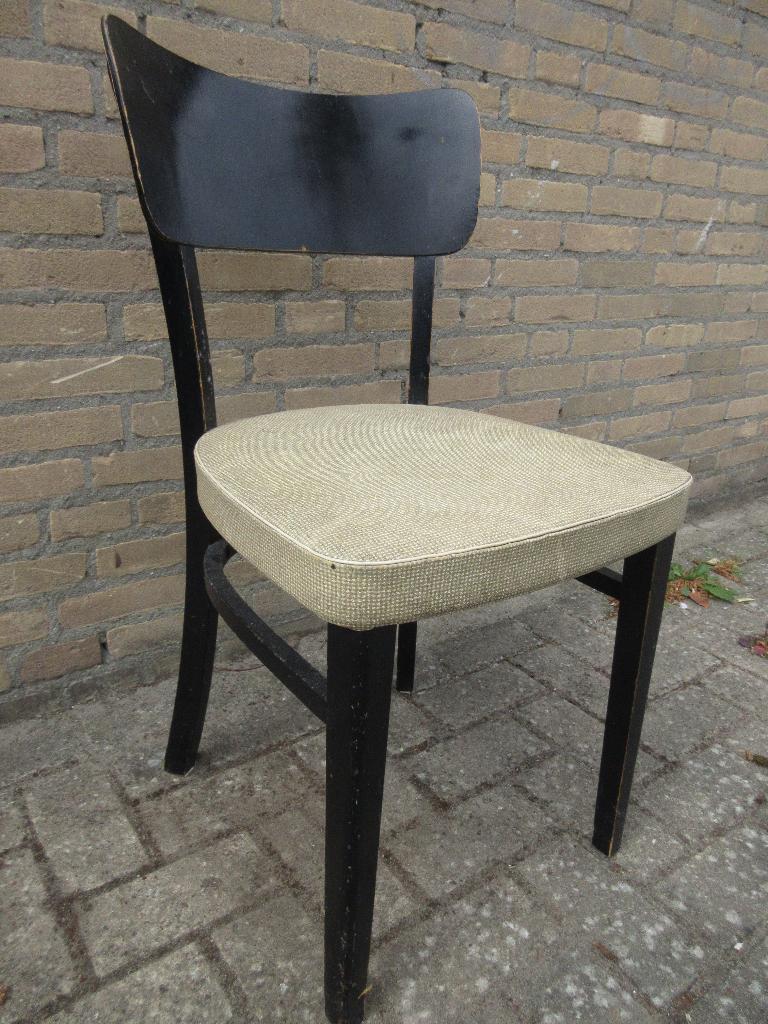 Vintage stoel keukenstoel, Ophalen, Gebruikt, Hout, Eén