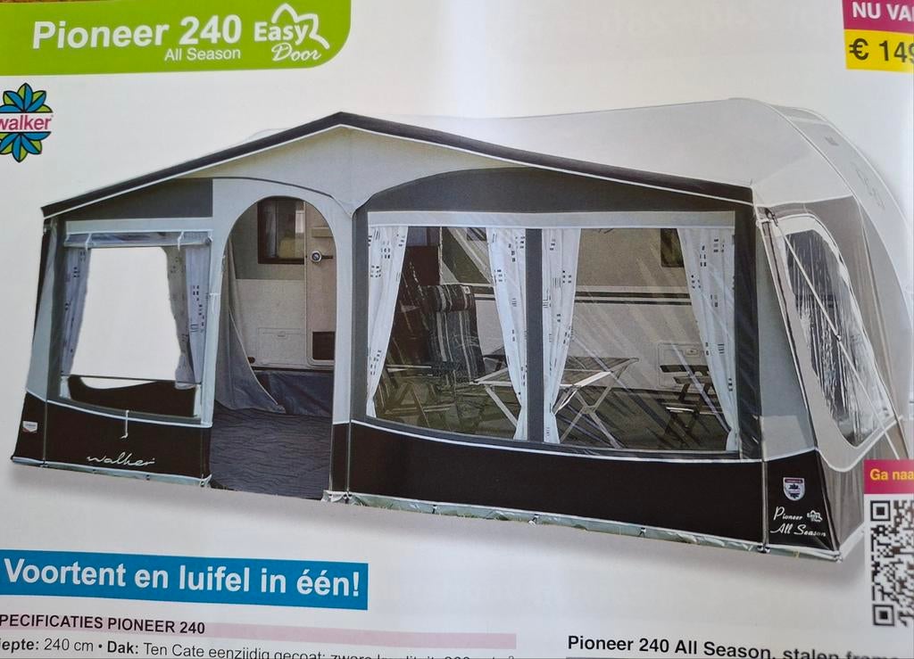 Walker Pioneer 240, Caravans en Kamperen, Tenten, tot en met 4, Gebruikt, Ophalen