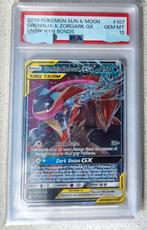 Greninja & Zoroark GX 107 Tag Team PSA 10, Hobby en Vrije tijd, Verzamelkaartspellen | Pokémon, Ophalen of Verzenden, Zo goed als nieuw