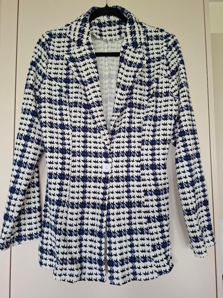 Dames jasje blauw/wit maat 42/44, Blauw, Maat 42/44 (L), Nieuw, Ophalen of Verzenden