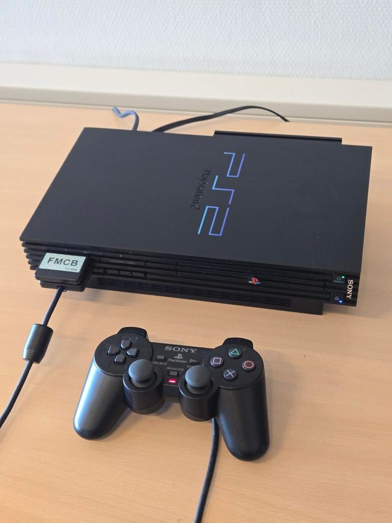 Sony PlayStation 2 met Free McBoot en Harde Schijf, Ophalen, Gebruikt, Met geheugenkaart, Met 1 controller