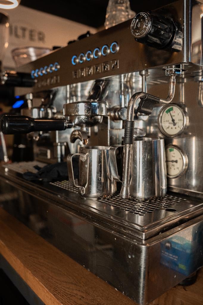 Espressomachine Rocket 2-groep, Witgoed en Apparatuur, Koffiezetapparaten, Ophalen, Gebruikt, Espresso apparaat, Stoompijpje