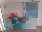 Groot abstract schilderij 80x100 cm – gesigneerd D. v.d. Gra, Ophalen of Verzenden
