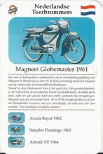Kw4041 verzamelkaartje bromfiets magneet globemaster 1961, Ophalen of Verzenden, Zo goed als nieuw, Motoren