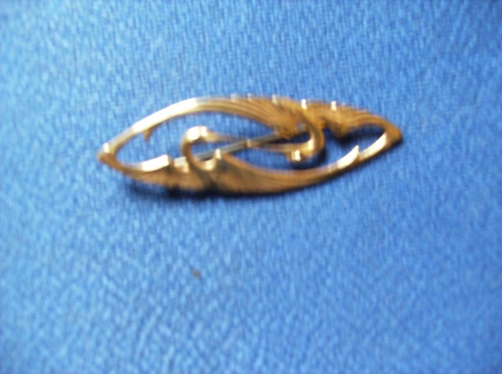 ART NOUVEAU BROCHE, "NAAR" MUCHA, TWEE KRAANVOGELS, Sieraden, Tassen en Uiterlijk, Antieke sieraden, Ophalen of Verzenden, Overige materialen