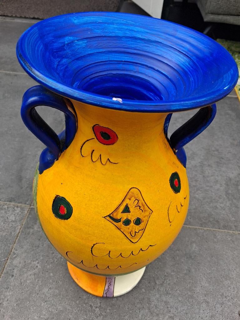 Spaanse aardewerk kruik, Huis en Inrichting, Woonaccessoires | Vazen, Ophalen, Gebruikt, Overige kleuren, Aardewerk of Porselein