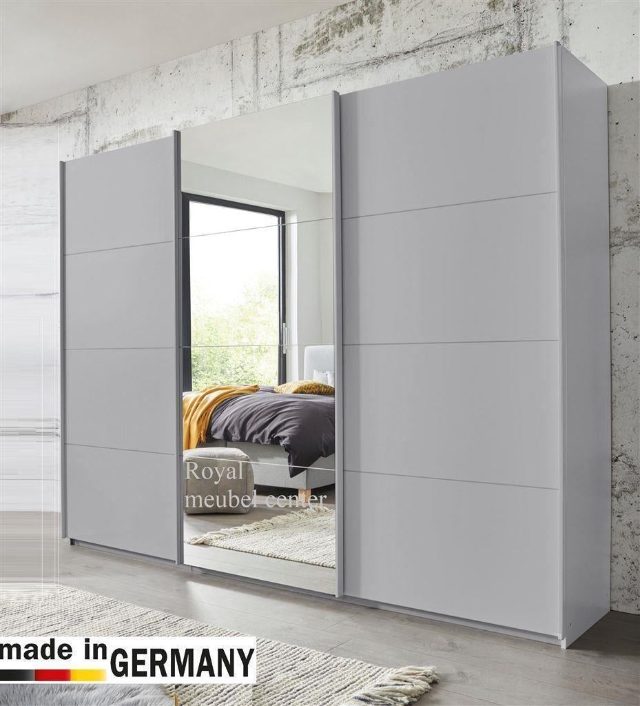 ACTIE-Schuifdeur kledingkast XL 3 Deuren Spiegel grijs eiken, Huis en Inrichting, Kasten | Kledingkasten, Ophalen, 200 cm of meer