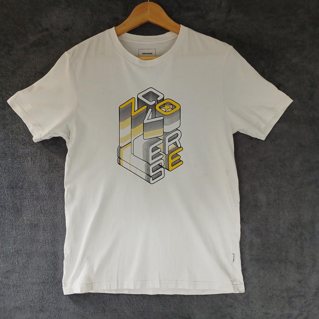 Converse T-shirt wit met print, Kleding | Heren, T-shirts, Verzenden, Wit, Converse, Zo goed als nieuw