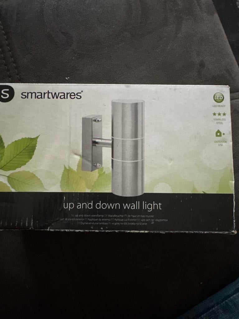 Smartwares LED Up & Down Wandlamp RVS Buitenlamp, Ophalen of Verzenden, Nieuw, Metaal
