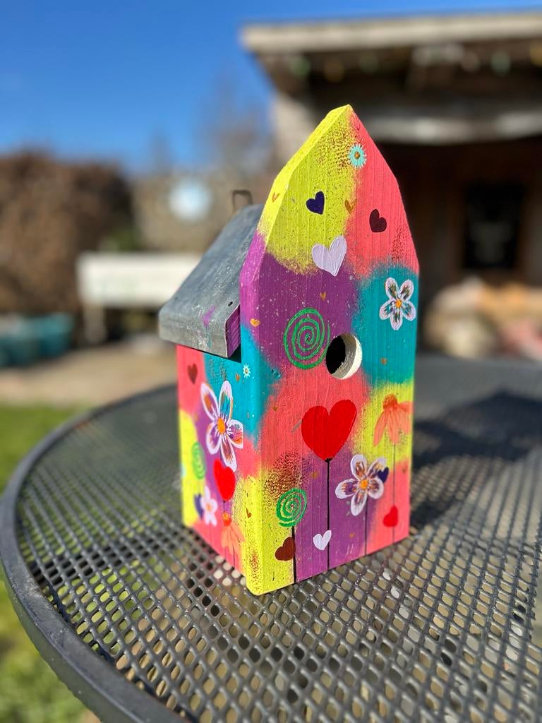 Uniek Handbeschilderd Vogelhuisje - Kleurrijk & Weerbestendi, Ophalen of Verzenden, Nieuw