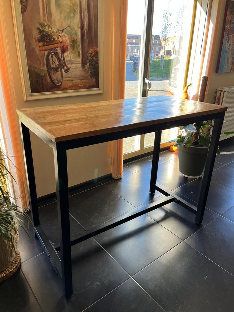 Bartafel 140x70x110 cm mango hout, Huis en Inrichting, Tafels | Eettafels, Ophalen, Gebruikt, 100 tot 150 cm, 50 tot 100 cm