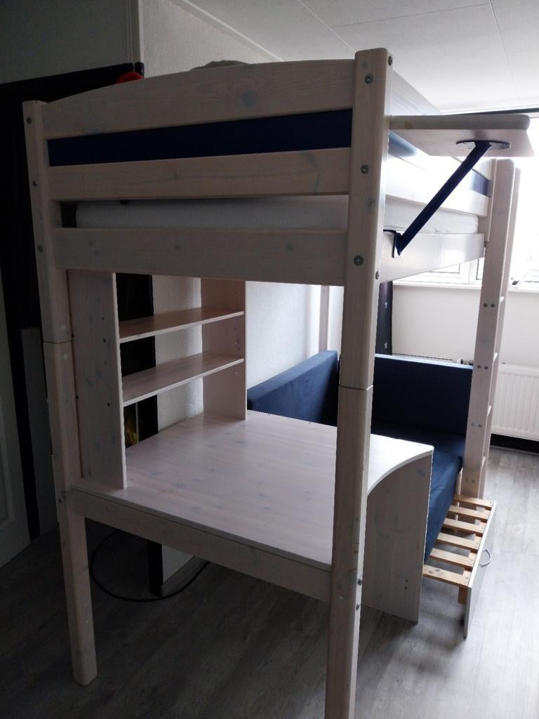 Hoogslaper met bank, bureau en logeerbed, Ophalen, Gebruikt, Hoogslaper