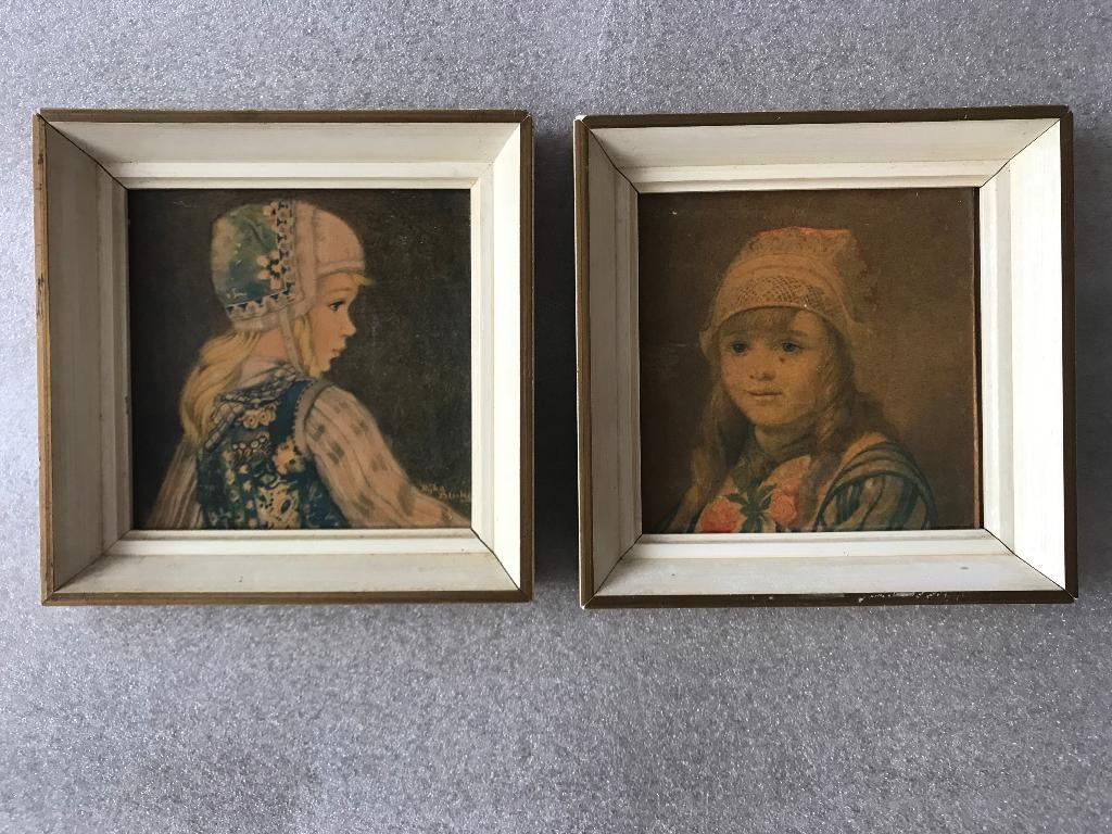 2 Oude lijstjes klederdracht, Ophalen of Verzenden