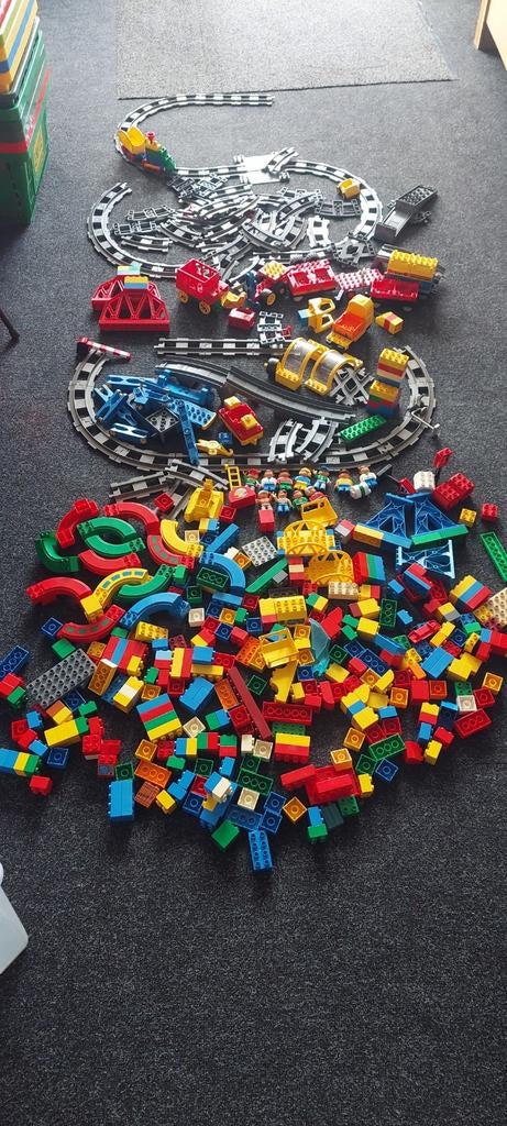 Grote partij Duplo met treinen, rails en veel blokken, Kinderen en Baby's, Speelgoed | Duplo en Lego, Ophalen, Gebruikt, Overige thema's