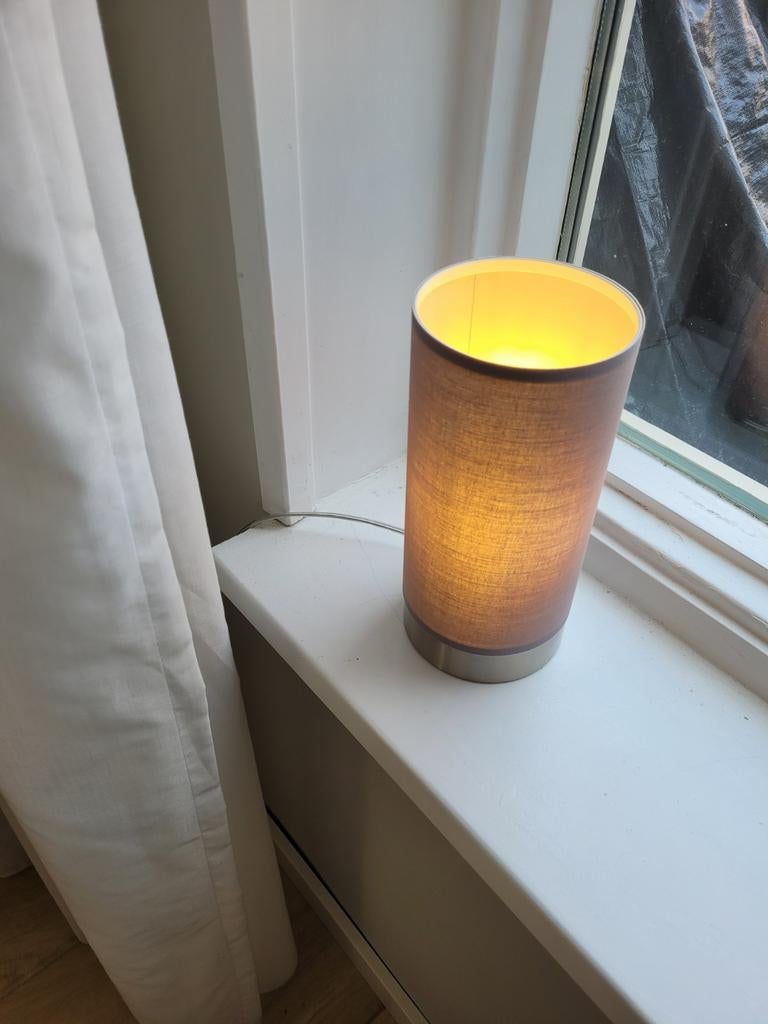 Grijze tafellamp met touch bediening, Ophalen of Verzenden