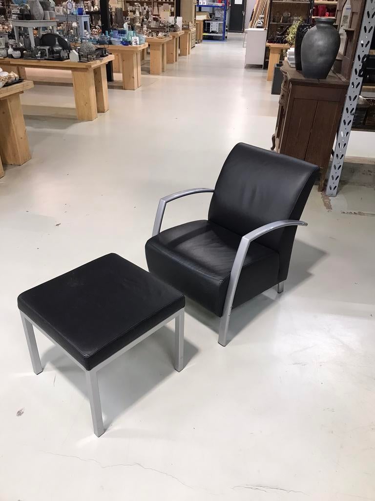 Montel design fauteuil & voetenbankje, U, U, Ophalen of Verzenden, Zo goed als nieuw