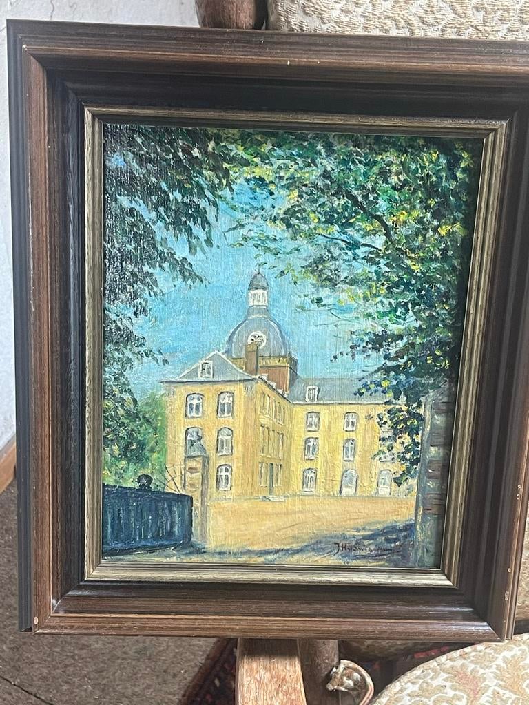 Schilderij Kasteel Amstenrade - Gesigneerd, Antiek en Kunst, Ophalen