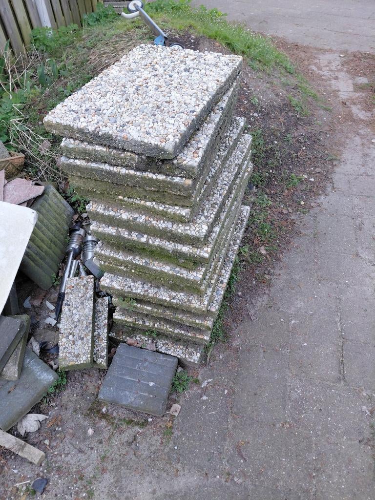 Gebruikte grindtegels voor terras of pad, Gebruikt, Grind, Terrastegels, 5 tot 10 m²