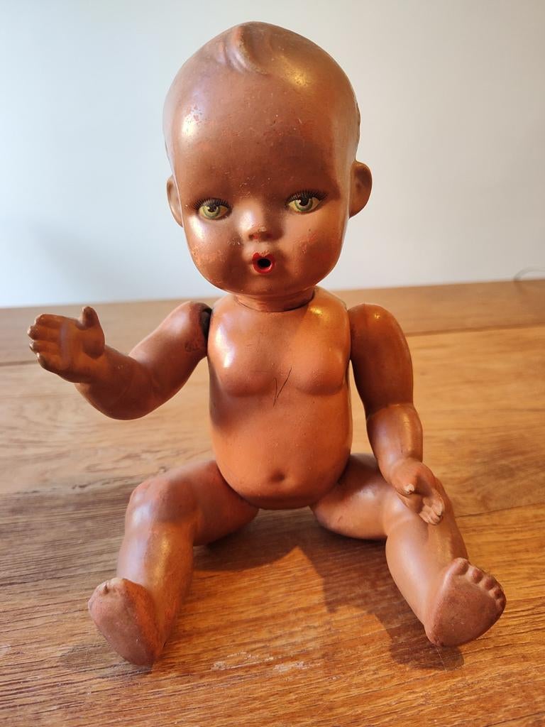 Vintage Babypopje - Jaren '50/'60, Kinderen en Baby's, Speelgoed | Poppen, Ophalen of Verzenden, Gebruikt, Babypop