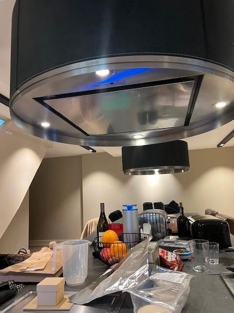 Wave  BASE 900mm afzuigkap + 2e Lamp antraciet / leer / RVS, Ophalen, 50 tot 100 cm, Zo goed als nieuw, Minder dan 100 cm