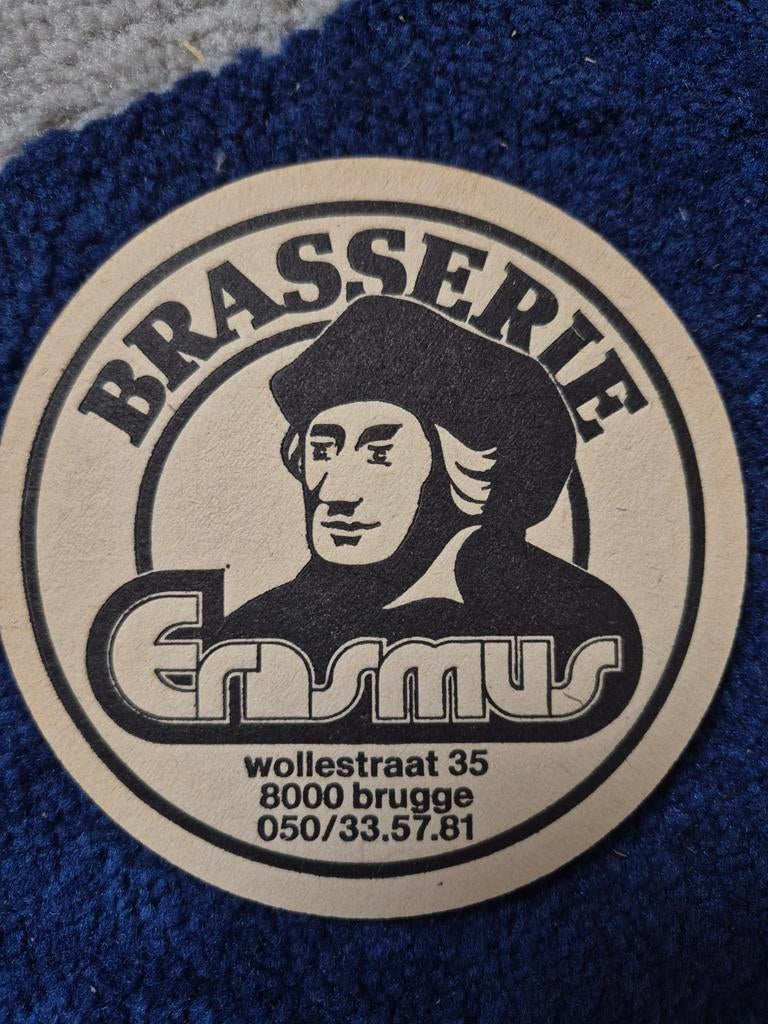 Bierviltje Brasserie Erasmus Brugge België, Ophalen of Verzenden