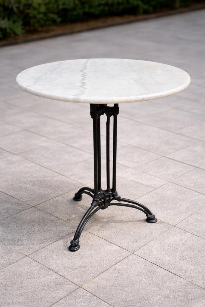 Vintage marmeren bistro tafel rond - Gebruikt, Ophalen