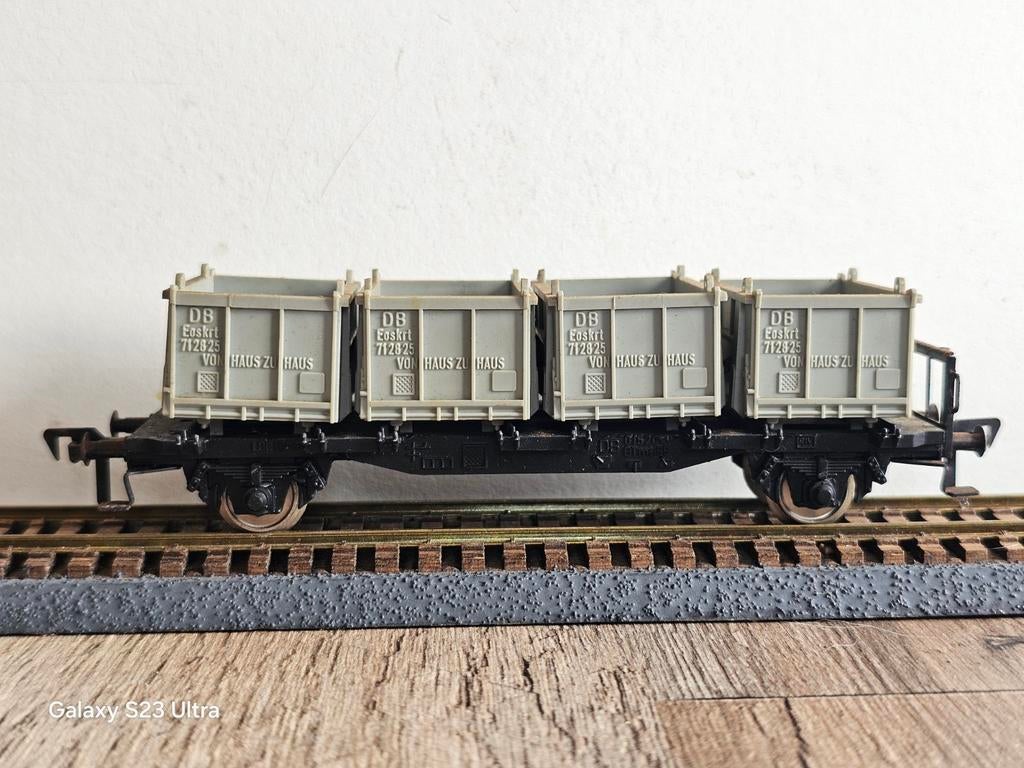 Modeltrein Ho fleischmann container wagon, Hobby en Vrije tijd, Modeltreinen | H0, Ophalen of Verzenden, Gelijkstroom, Wagon, Fleischmann