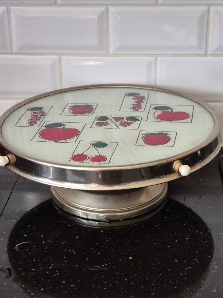 Vintage taartplateau draaibaar, Ophalen of Verzenden, Huis en Inrichting
