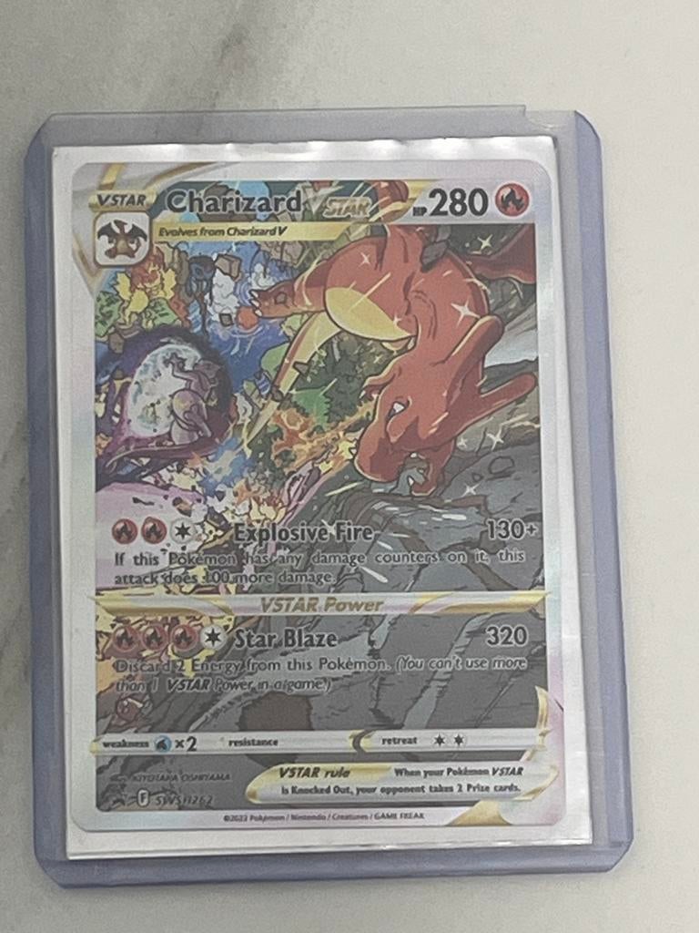 Charizard VSTAR Pokémon Kaart - Zeldzaam en Krachtig, Ophalen, Zo goed als nieuw, Losse kaart