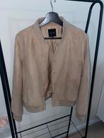 Bomberjack beige suede (maat 42), Ophalen of Verzenden, Zo goed als nieuw, Maat 42/44 (L), Beige