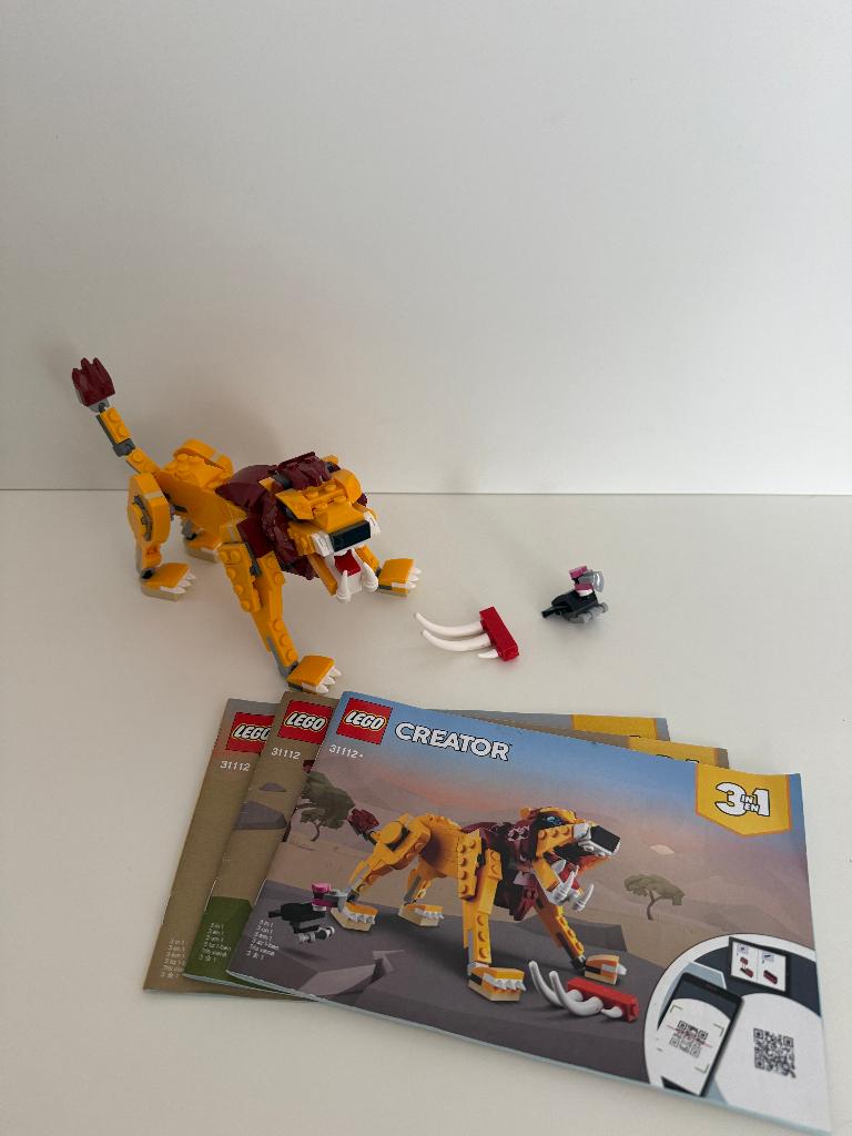 Lego Creator set 31112 Wilde Leeuw, Compleet, Lego, Ophalen of Verzenden, Zo goed als nieuw