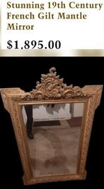 Antieke Franse Vergulde Schouwspiegel, 19e Eeuw, Ophalen