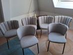 Set van 6 grijze stoelen met ribbelrug, Ophalen, Gebruikt, Grijs, Vijf, Zes of meer stoelen