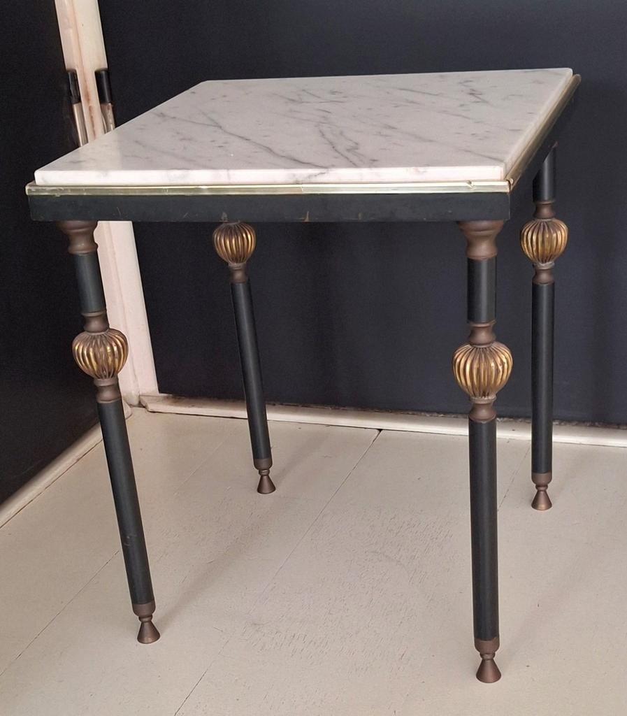 Bijzettafeltje met marmer blad 28x28, Ophalen, Rond